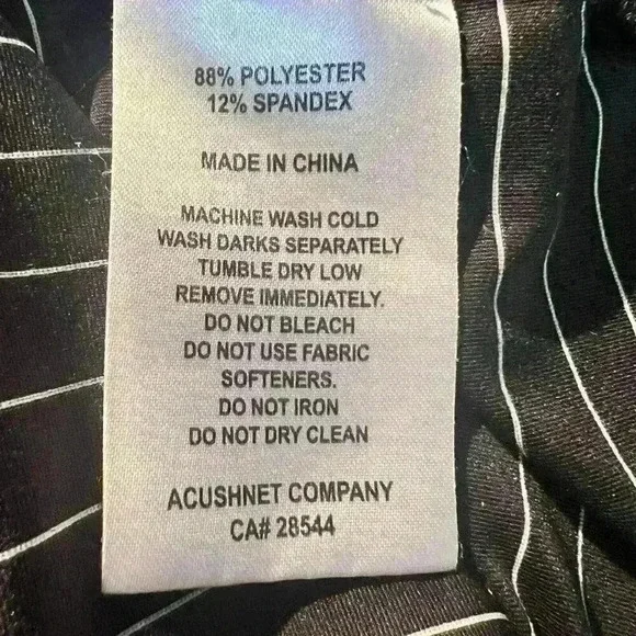 FootJoy Golf Polo Large Black with White Stripes West Lake - Athletic Fit - Picture 8 of 8